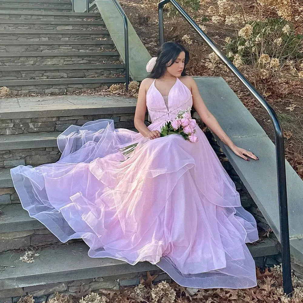 Glitter Pink Wedding Dresses Princess Bride Dresses Formal Ruffles Ruched Bridal Gowns A Line Brides Dresses As Picture