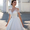 Shiny Off The Shoulder Wedding Dress For Bride Fashion Glitter Lace A-Line Bridal Gowns Floor Length Custom Made Gillter