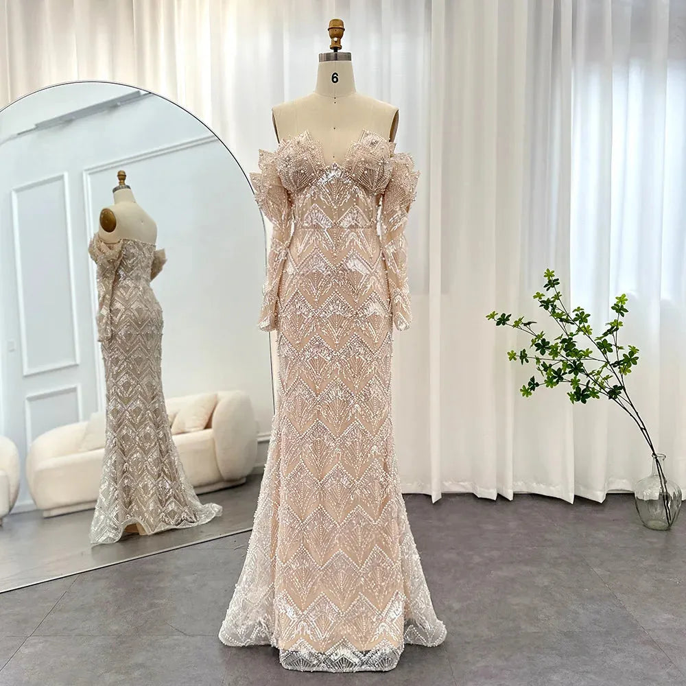 Said Luxury Dubai Mermaid Off Shoulder Evening Dresses for Women Wedding Party Elegant Long Prom Formal Gowns