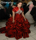 Customized Red Quinceanera Dresses With Jacket Tiered Ruffles Appliques Sweet 16 Birthday Dress Elegant Vestidos De Xv Mariage Red