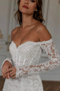 Bella White Mini Prom Dresses Off the Shoulder Lace Appliques Wedding Dress Elegant Lace-up Back Vestidos De Fiesta