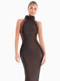 Sexy Sexy Woven Mesh Patchwork Tight Long Dress Women Sleeveless Bodycon Maxi Dresses Evening Party Cocktail Gowns 2025