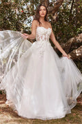 Amanda Luxury 3D Flower A-line Vestidos De Noche White Puffy Sleeve Romantic Tulle Prom Dress