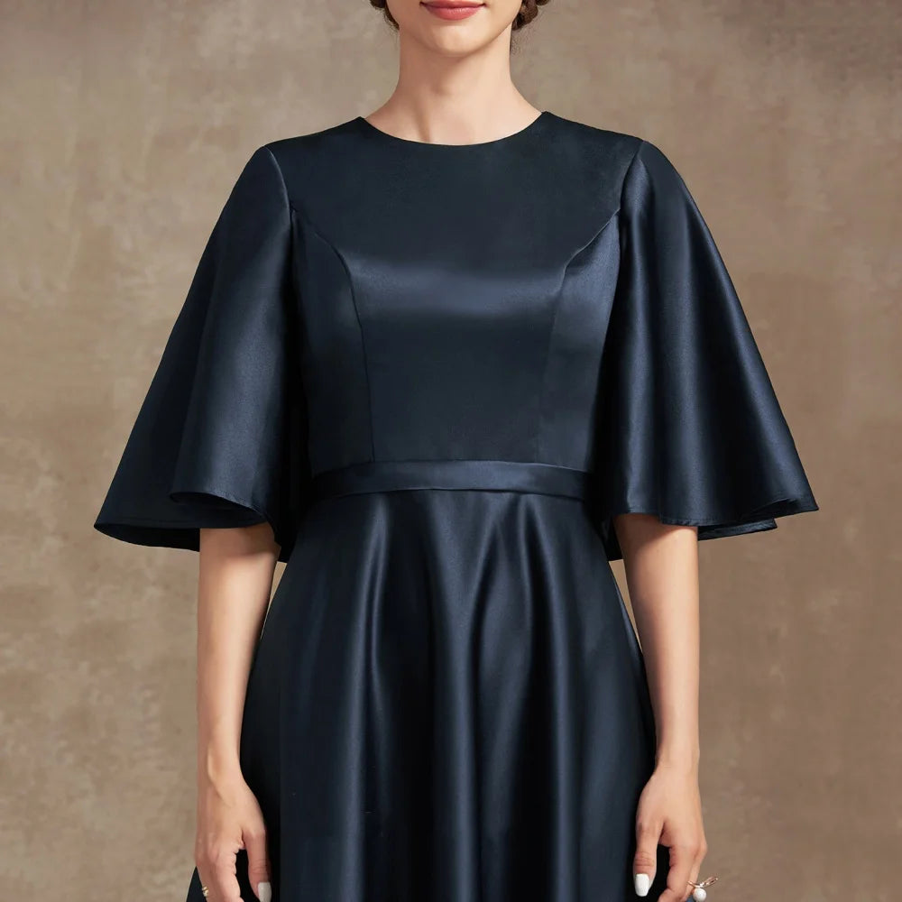 Mother Of The Bride Dress - Simple Customized Elegant Bridal Dress A Line O Neck Wedding Party Gowns Formal Occasion Tea-length Mother Dresses For Bride New