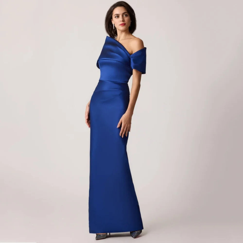 Mother Of The Bride Dress - Customized Elegant Bridal Dress Sheath Off Shoulder Wedding Party Gowns Formal Occasion Satin Mother Dresses For Bride New