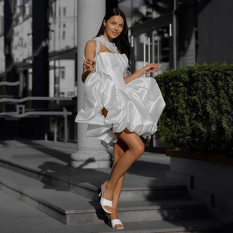 Manches Courtes Robe Une Manche Blanche Robe Chemise Femme Chemise