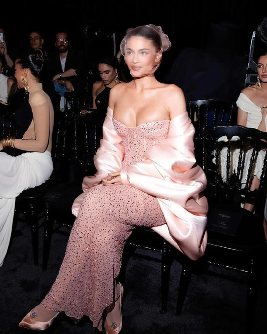 Pink Color Dazzling Diamonds Strapless Ankle Length Evening Dress Woman Birthday Party Dress Celebrity Evening Party Outfit