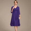 Chiffon Customized Mother Dresses A Line Evening Gowns V Neck Lace Elegant Bride Party Dress robes invitée mariage picture color