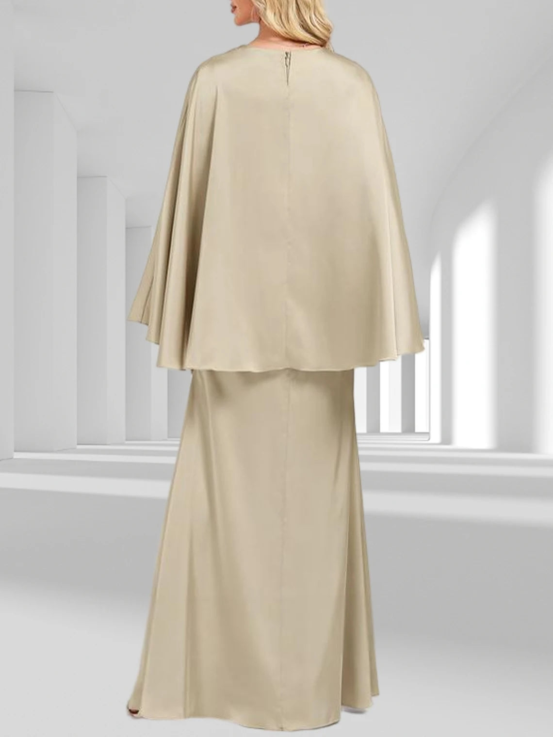 Mother Of The Bride Gown - Elegant A-Line Formal Evening Dress Matte V-Neck Floor-Length 3/4 Length Sleeve Mother of the Bride Dress 2025 free customized