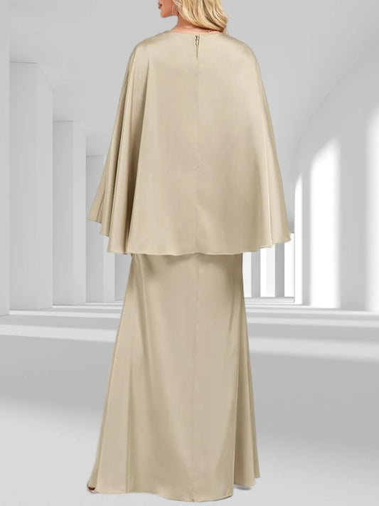 Mother Of The Bride Gown - Elegant A-Line Formal Evening Dress Matte V-Neck Floor-Length 3/4 Length Sleeve Mother of the Bride Dress 2025 free customized