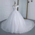 Pretty Off The Shoulder Lace Wedding Dress Wedding Gown Vintage Appliques Beading Bridal Dresses Plus Size Ball Gown Trouwjurk As Picture