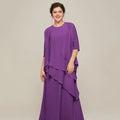 Mother Dresses Simple Customized A Line Bride Party Dress Ankle Length Occasion Gown Chiffon Elegant O Neck robe invitée mariage picture color
