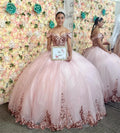 Luxury Pink Quinceanera Dresses Charro Sequin Vestidos Para 15 Quinceanera Xv Años Lace Up Birthday Party Pageant Customized