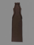 Sexy Sexy Woven Mesh Patchwork Tight Long Dress Women Sleeveless Bodycon Maxi Dresses Evening Party Cocktail Gowns 2025