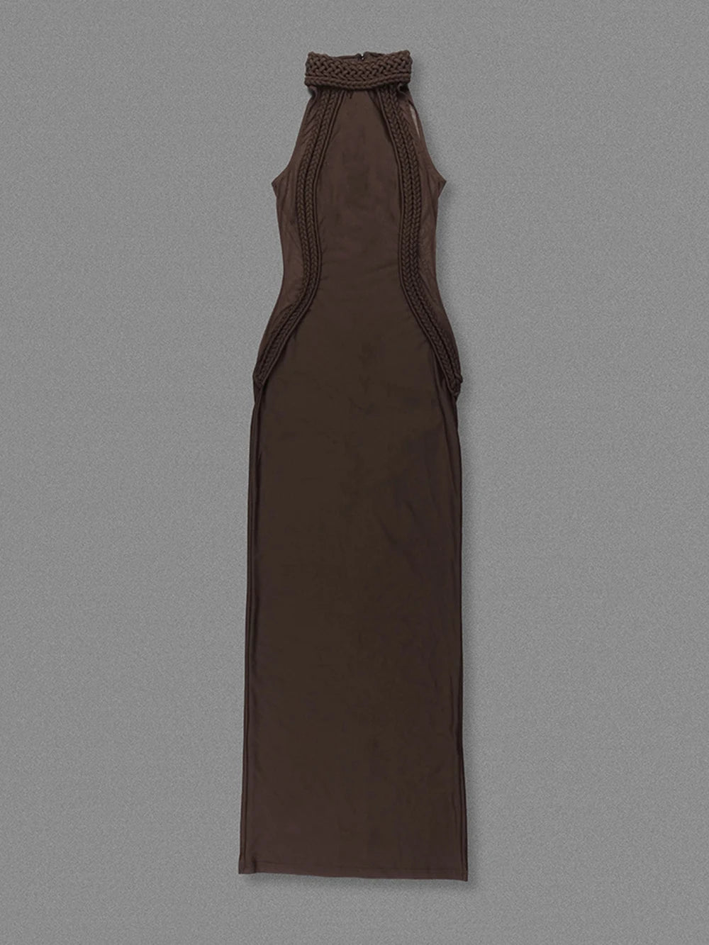 Sexy Sexy Woven Mesh Patchwork Tight Long Dress Women Sleeveless Bodycon Maxi Dresses Evening Party Cocktail Gowns 2025