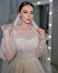 Gorgeous Satin Wedding Dresses Exquisite Lace Applique Sweetheart Fluffy Long Sleeves Princess Style Mopping Bridal Gowns As Picture