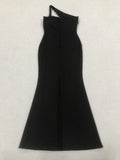 Shining Diamond Women Long Dresses Fashion One Shoulder Sleeveless Bandage Vestidos Female Bodycon Evening Cocktail Party Gowns
