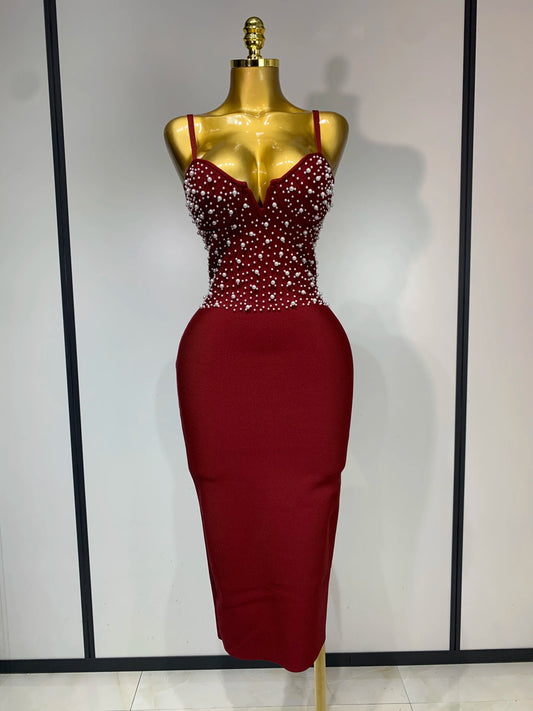 Sexy V-neck Black Red Bodycon Bandage Dress 2025 Women Celebrity Evening Prom Club Elegant Birthday Party Nightclub Dresses