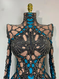 Sexy Stage Sparkly Rhinestones Bodysuit Dance Costume Party Bar Show Performance drag queen Outfit Cosplay Halloween Clothing