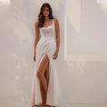 Stuniing Wide Straps Sweehteart Mermaid Wedding Dresses Side Slit Custom Made Rode De Morrie White