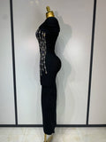 Women Black Red Long Bodycon Bandage Dress 2025 Luxury Rhinestone Evening Party Celebrity Elegant Club Wedding Guest Dresses