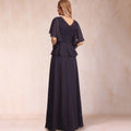 Formal Mother Dresses Customized Elegant A Line Chiffon Evening Gowns Beading V Neck Bride Party Dress robes invitée mariage