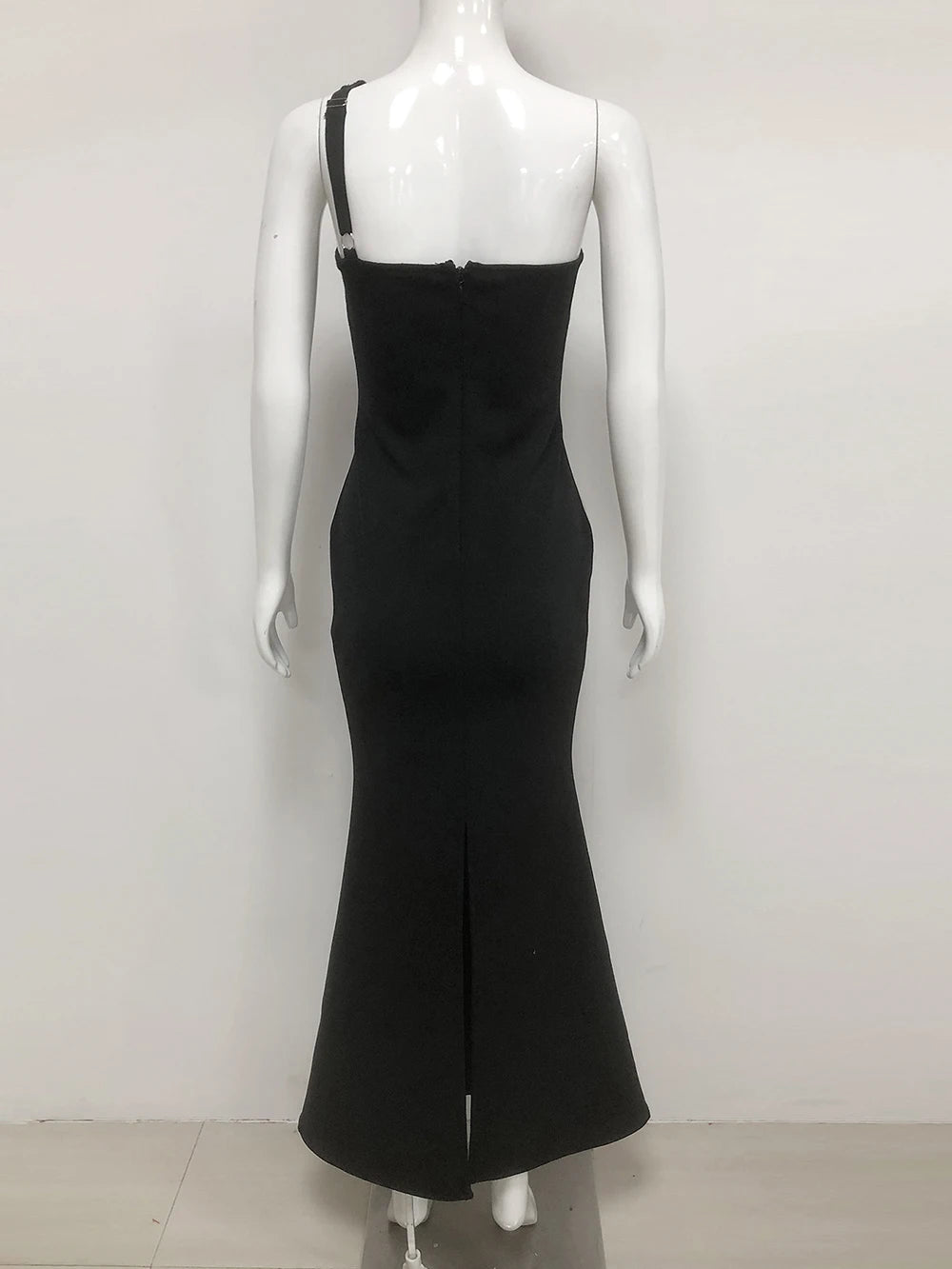 Shining Diamond Women Long Dresses Fashion One Shoulder Sleeveless Bandage Vestidos Female Bodycon Evening Cocktail Party Gowns