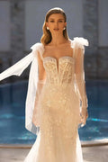 Sexy Strapless Bridal Dress Detachable Tail Lace Embroidery Mermaid Wedding Gown Plus Size Custom Made Vestido De Noiva