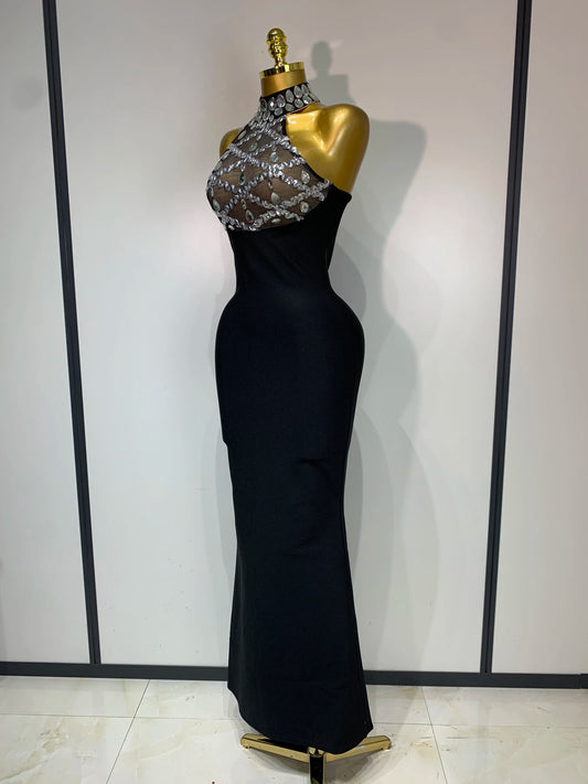 Women Fashion Sexy Sleeveless Mesh Patchwork Bandage Dress 2025 Celebrity Elegant Party Evening Birthday Dress Streetwear