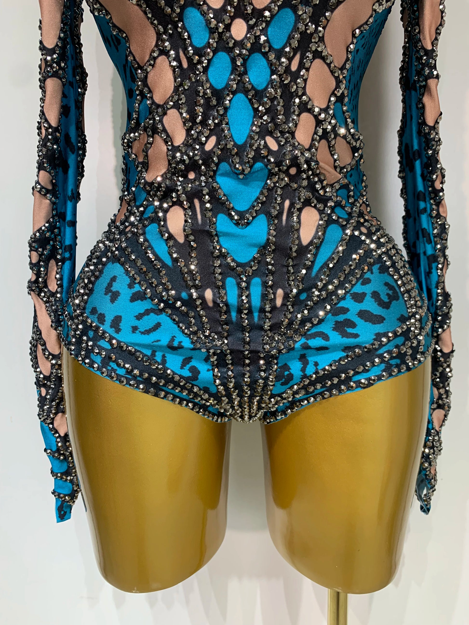 Sexy Stage Sparkly Rhinestones Bodysuit Dance Costume Party Bar Show Performance drag queen Outfit Cosplay Halloween Clothing