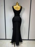 New Women Sexy Beading Black Maxi Long Bandage Dress Luxury Birthday Dresses Evening Club Party Knitted Bodycon Clothing