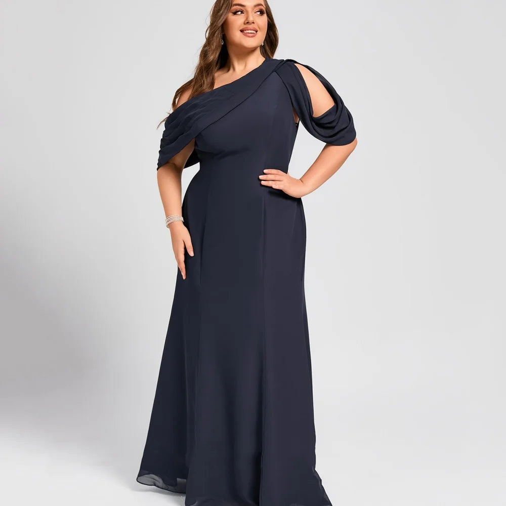 Mother Of The Bride Dress - Customized Elegant Dress Mermaid Off Shoulder Wedding Party Gowns Formal Occasion Chiffon Mother Dresses For Bride New Arrival