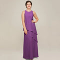 Mother Dresses Simple Customized A Line Bride Party Dress Ankle Length Occasion Gown Chiffon Elegant O Neck robe invitée mariage