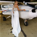 Luxury Long Beaded Wedding Dresses Jewel Neck Spandex Sleeveless Mermaid Floor Length Custom Made Party Gowns Vestidos De Novia