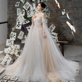 Boho Wedding Dress New French Style With Detachable Cap Luxury Embroidery Zipper With Buttones