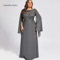 Customized Elegant Chiffon Vintage Dress Formal Occasion Half Sleeves Lace A Line Wedding Party Gowns Mother Dresses For Bride