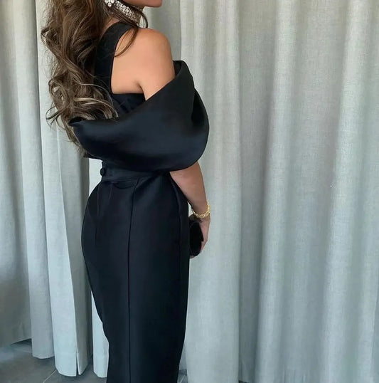 Mermaid Saudi Arabia Prom Dresses Ankle-length Midi Evening Gowns Off Shoulder Dubai Formal Women Party Dress