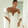 White Mermaid Wedding Dresses Sweetheart Beadings Long Bridal Dress With Shawl Elegant Wedding Prom Gowns Customized