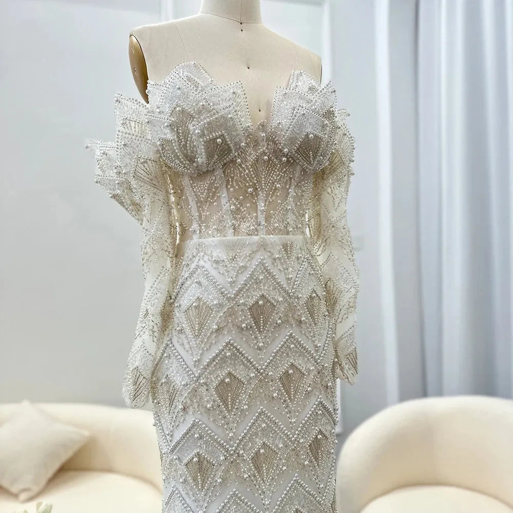 Said Luxury Dubai Mermaid Off Shoulder Evening Dresses for Women Wedding Party Elegant Long Prom Formal Gowns