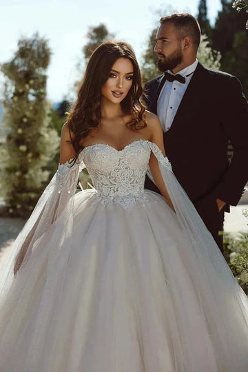 Boho Wedding Dresses Beach Sweetheart Lace Appliques Bride Gowns Robe De Mariee Garden Princess Dance Party Vestido Novia 100cm