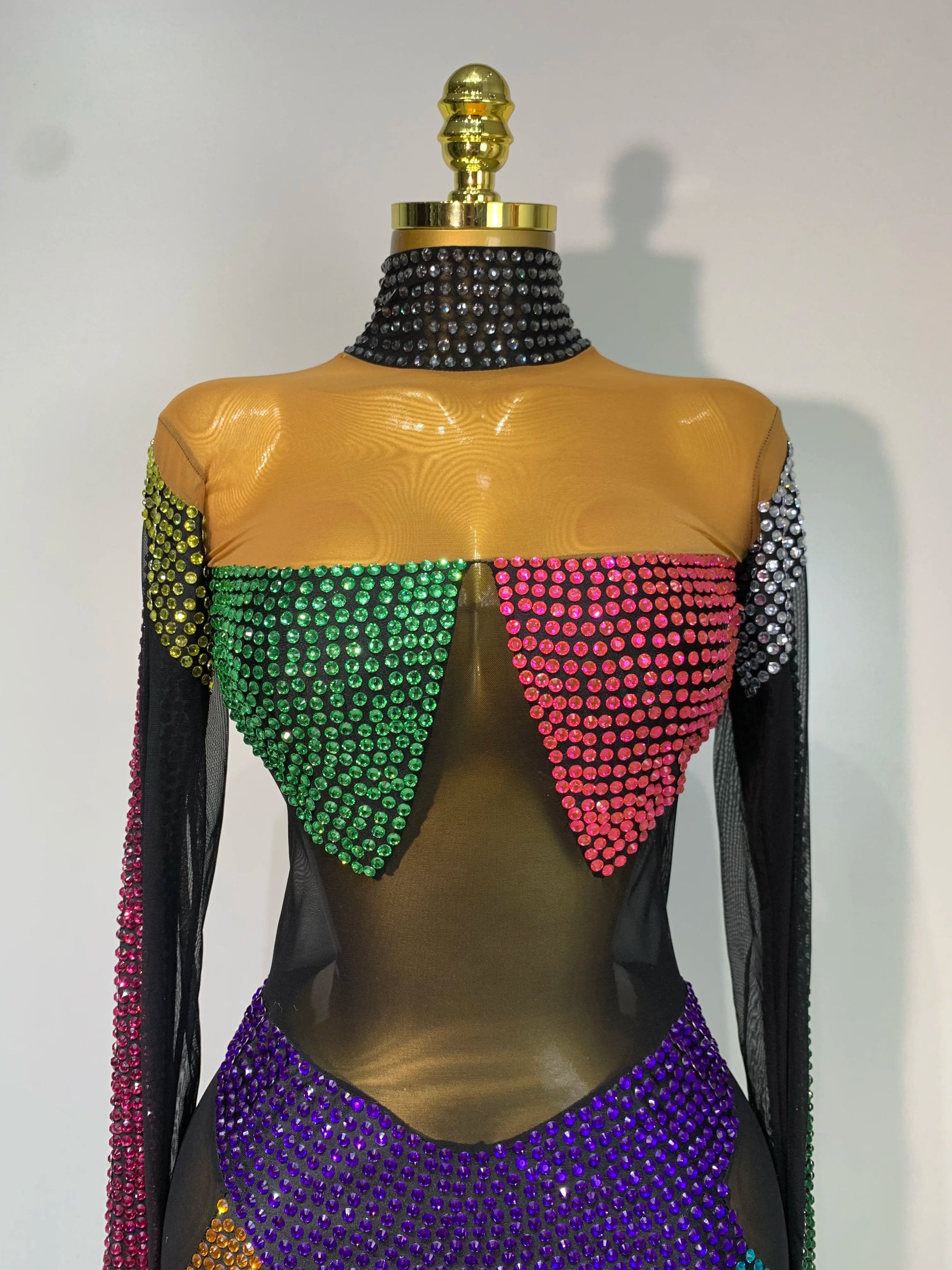 Sparkly Rhinestones Jumpsuit for Women Sexy Mesh Transparent Nightclub Outfit Luxury Birthday Party Stage Performance Costume