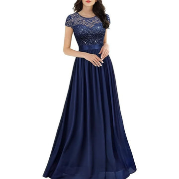 Mother Of The Bride Dress - Formal Custom Elegant Mother of Dresses O Neck Evening Gowns Sequined A Line Bride Party Dress Lace robes invitée mariage picture color