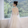 Boho Wedding Dress New French Style With Detachable Cap Luxury Embroidery Zipper With Buttones