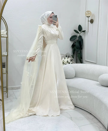 Muslim Wedding Dresses for Bride Plus Size Luxury Long Engagement Dress Special Events Bridal Evening Dresses Customized