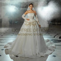 White A-Line Wedding Dresses Strapless Appliques Princess Satin Bridal Dress Formal Wedding Ball Prom Gowns Customized