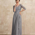 Customized Elegant Chiffon Dress Formal Occasion Half Sleeves A Line Wedding Party Gowns Lace Mother Dresses New For Bride