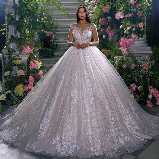Vintage Princess Ball Gown Wedding Dresses Sweetheart Cap Sleeve Vestido De Novia Lace Appliques Backless Bridal Gowns Ivory