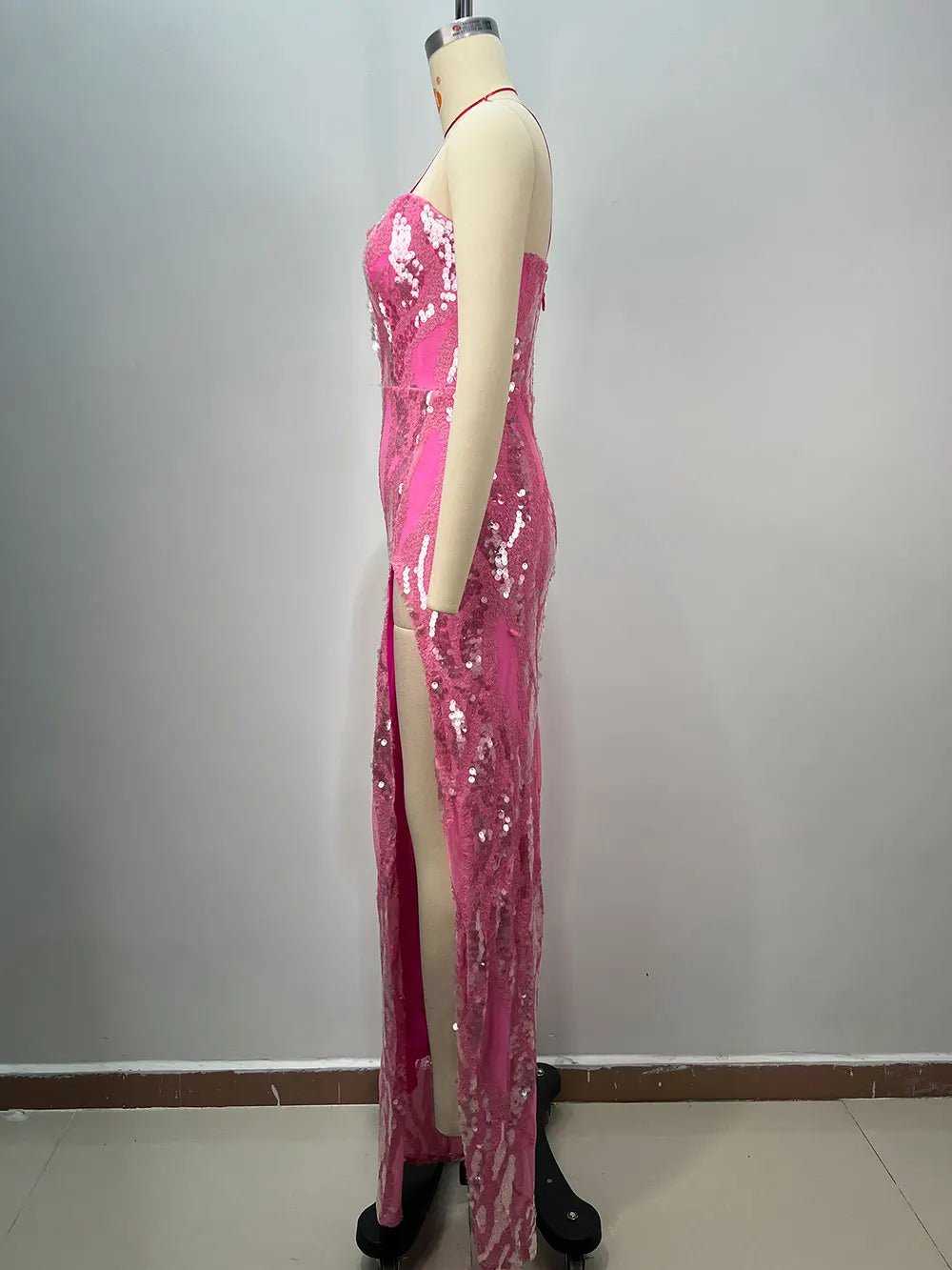 2025 Women'S Light Luxury Sequin Design Long Dress Strapless Sleeveless Bodycon Backless Sexy Maxi Dress Evening Party Vestidos
