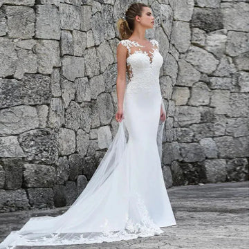 Sleeveless Mermaid Wedding Dress Vestido De Noiva Vestidos De Novia