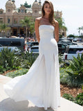 2025 Sexy Women'S Mesh Patchwork Bandage Dress Strapless Sleeveless Backless A-Line Pleated Long Dress For Evening Party Vestido
